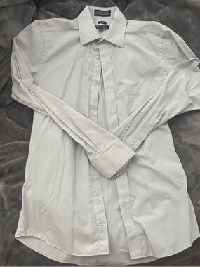 🖤2 for $12🖤 Marquis Signature Slim Fit Gray Long Sleeve Button Up Shirt